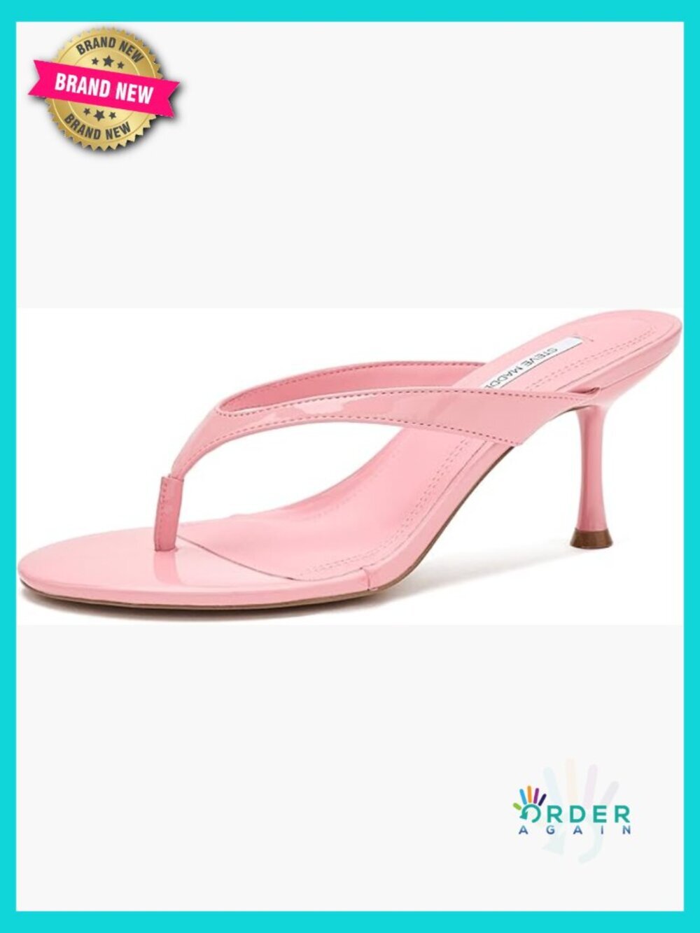 Stiletto Heeled Sandals Patent Slip On Night Out Party 2.75 Inch Heel